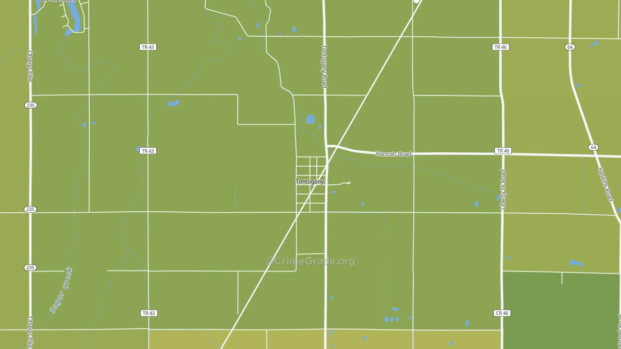 43565, OH Map of Vehicle Theft Rates
