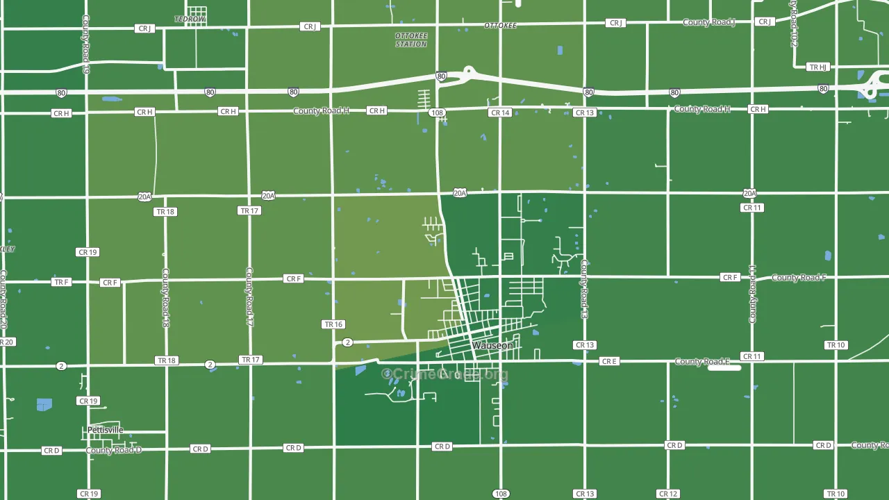 43567, OH Map of Vehicle Theft Rates