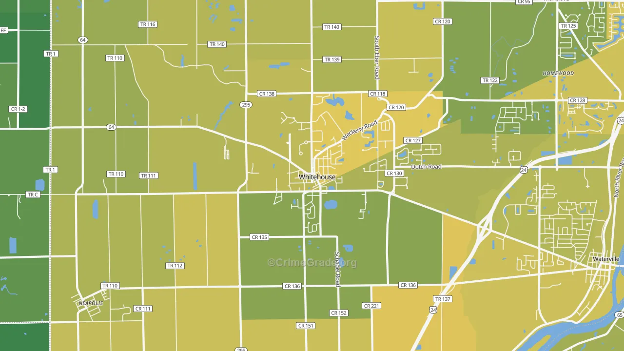 43571, OH Map of Vehicle Theft Rates
