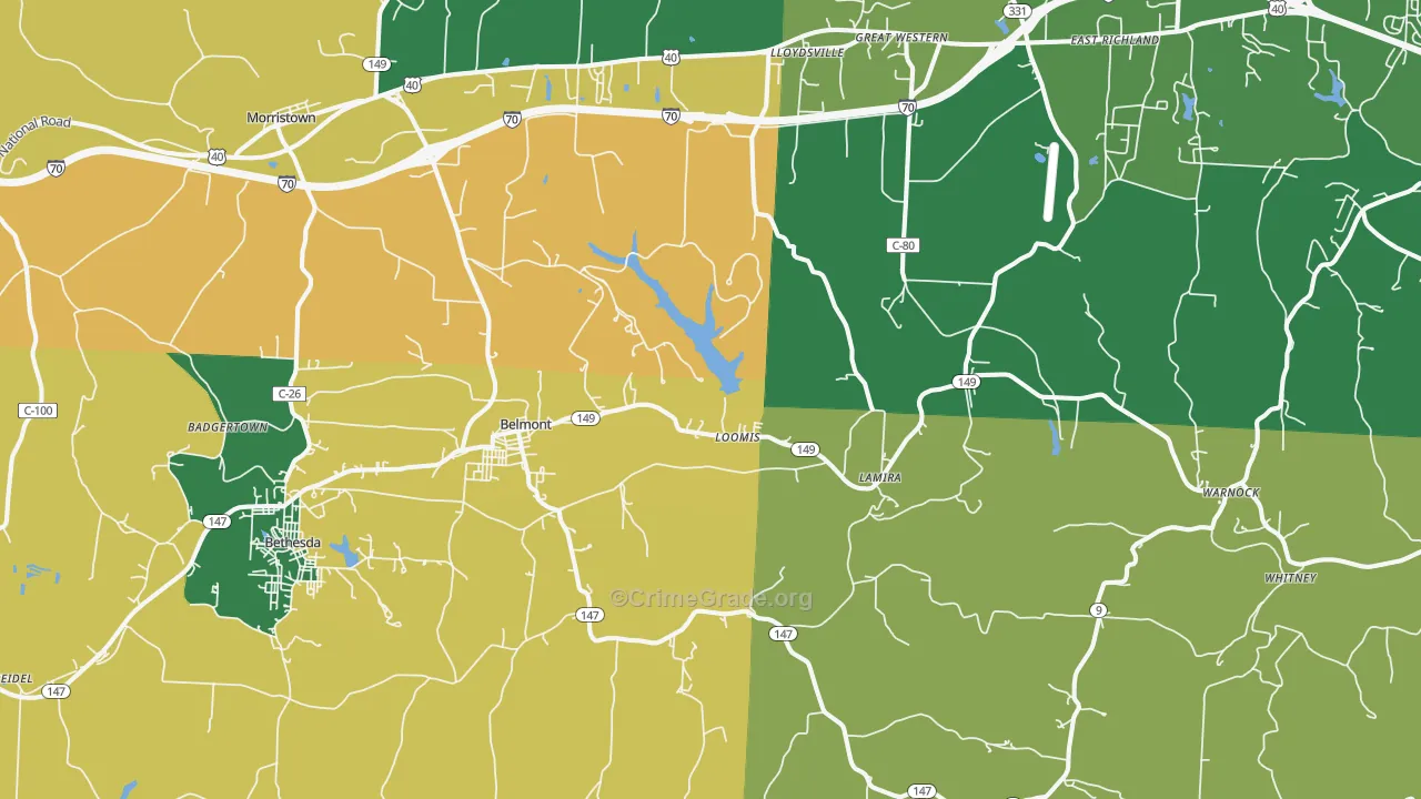 43718, OH Map of Vehicle Theft Rates