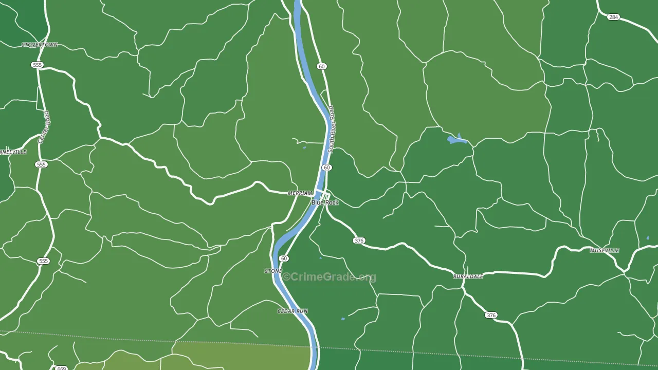 43720, OH Map of Vehicle Theft Rates
