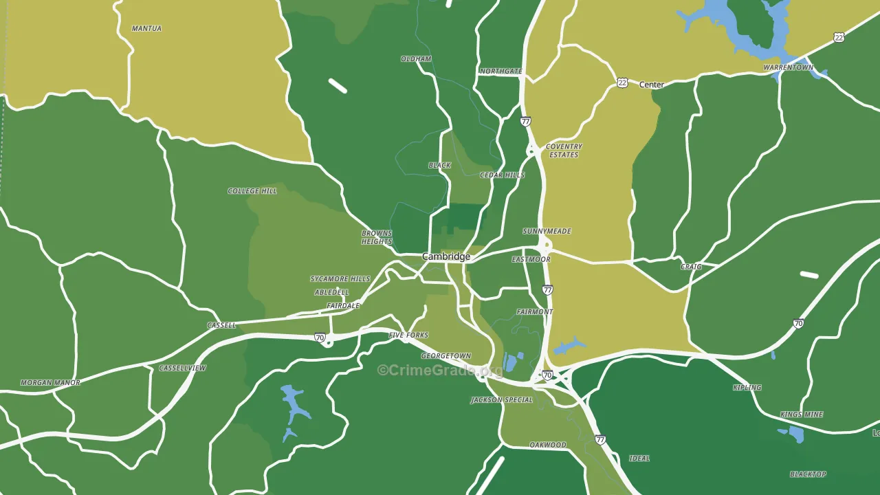 43725, OH Map of Vehicle Theft Rates