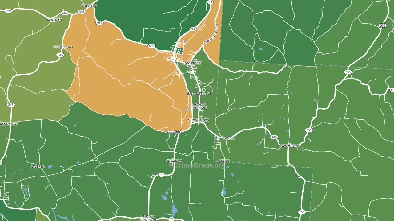 43731, OH Map of Vehicle Theft Rates