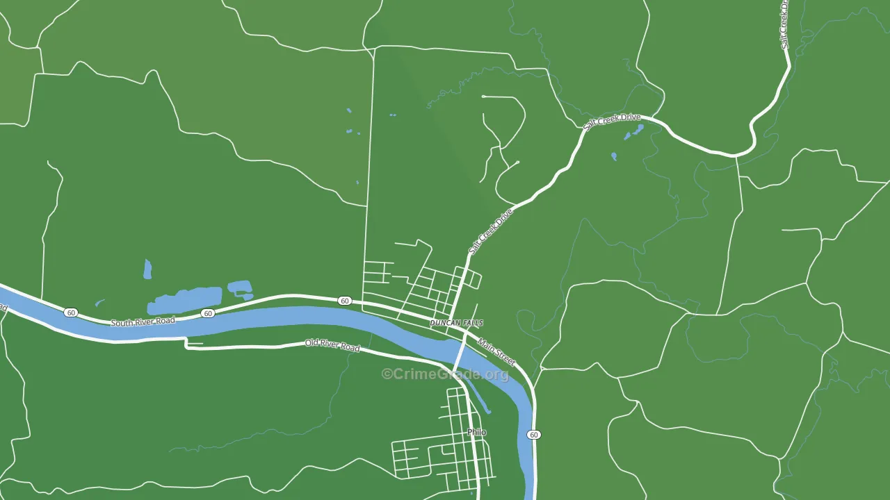 43734, OH Map of Vehicle Theft Rates