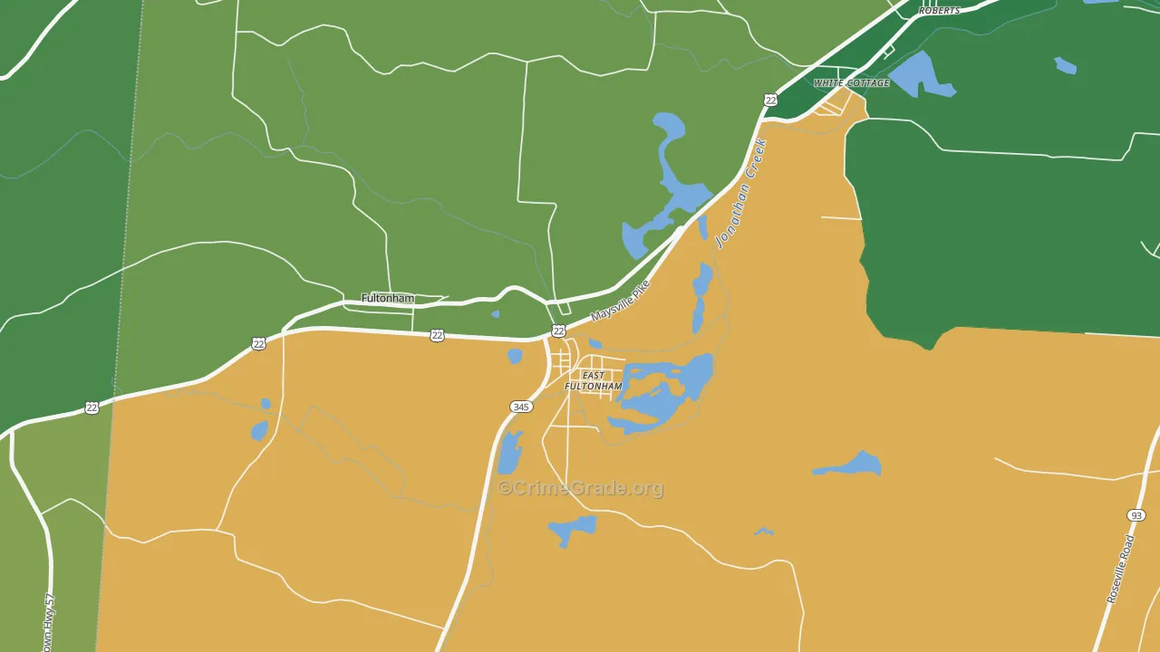 43735, OH Map of Vehicle Theft Rates