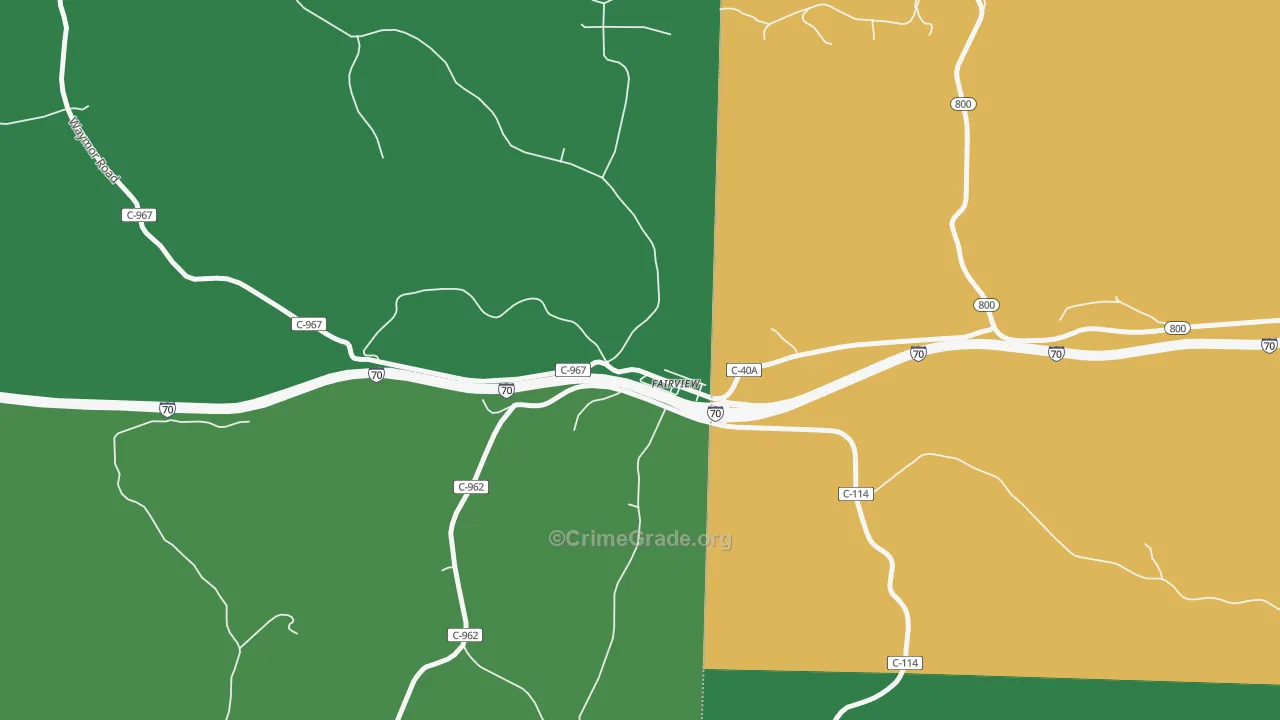 43736, OH Map of Vehicle Theft Rates