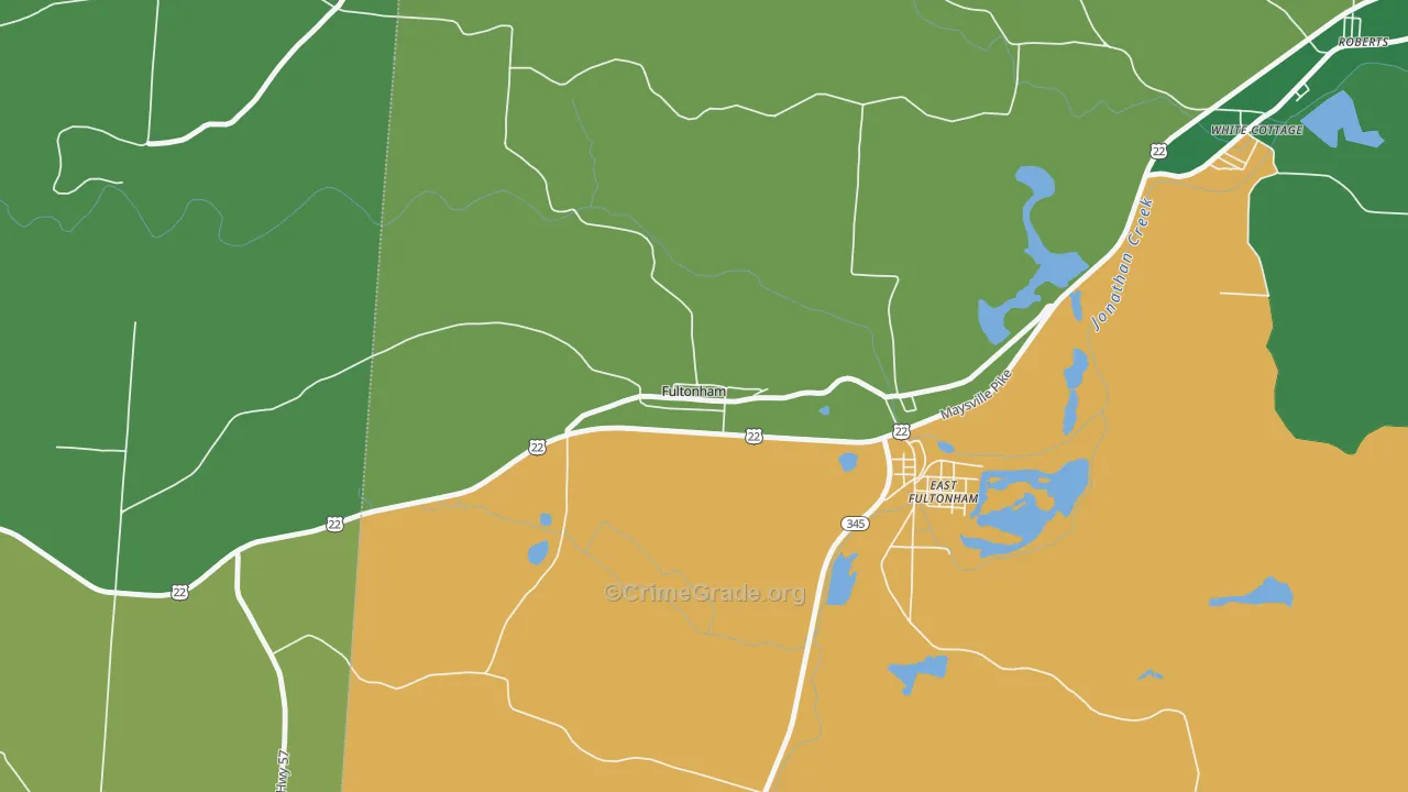 43738, OH Map of Vehicle Theft Rates
