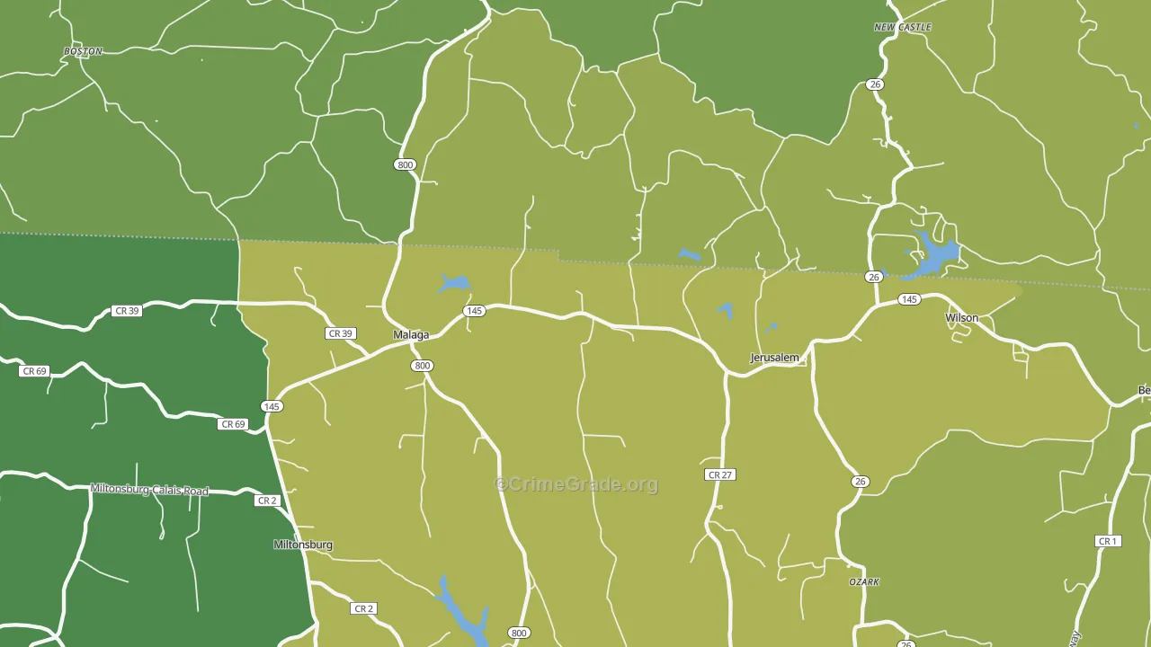 43747, OH Map of Vehicle Theft Rates
