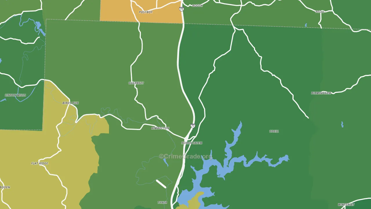43749, OH Map of Vehicle Theft Rates