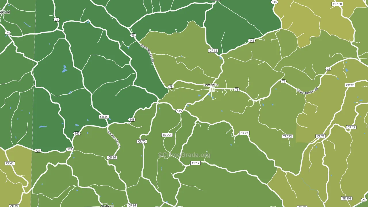 43754, OH Map of Vehicle Theft Rates