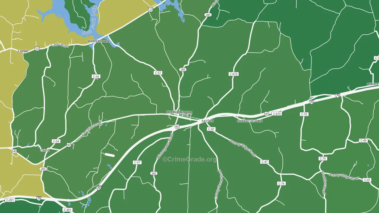 43755, OH Map of Vehicle Theft Rates