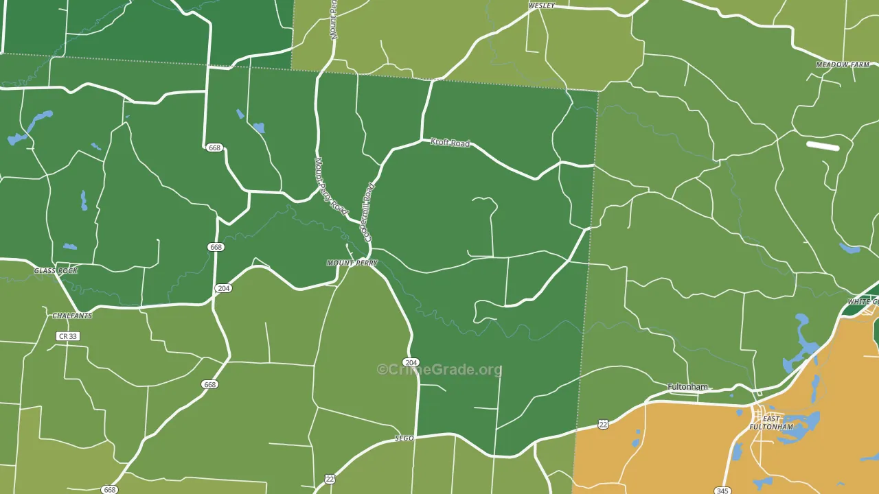 43760, OH Map of Vehicle Theft Rates