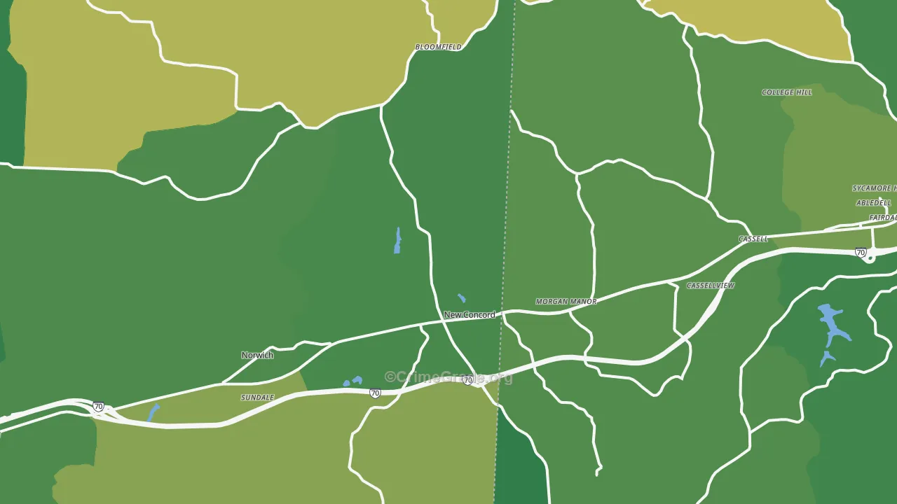 43762, OH Map of Vehicle Theft Rates