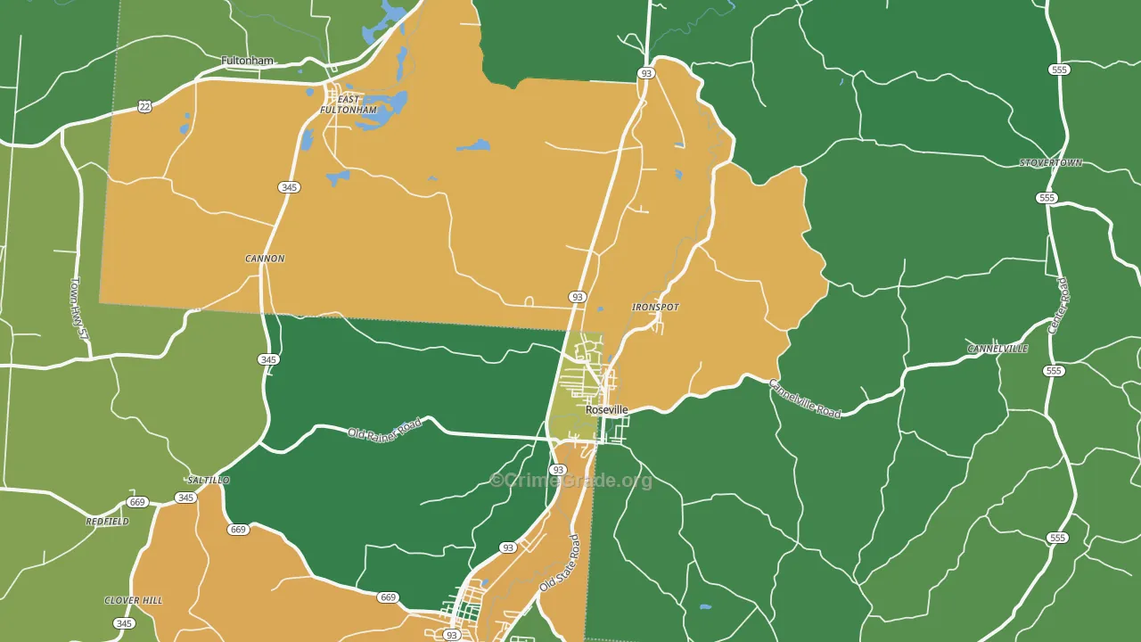 43777, OH Map of Vehicle Theft Rates