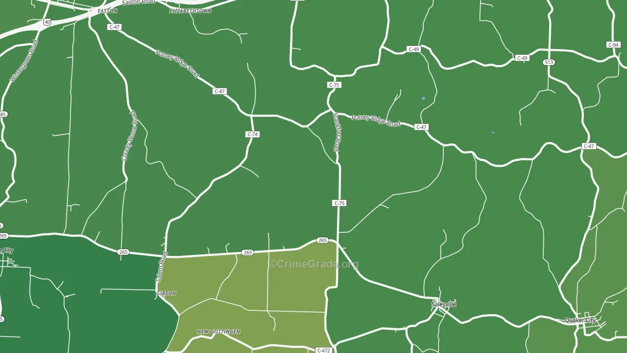 43778, OH Map of Vehicle Theft Rates
