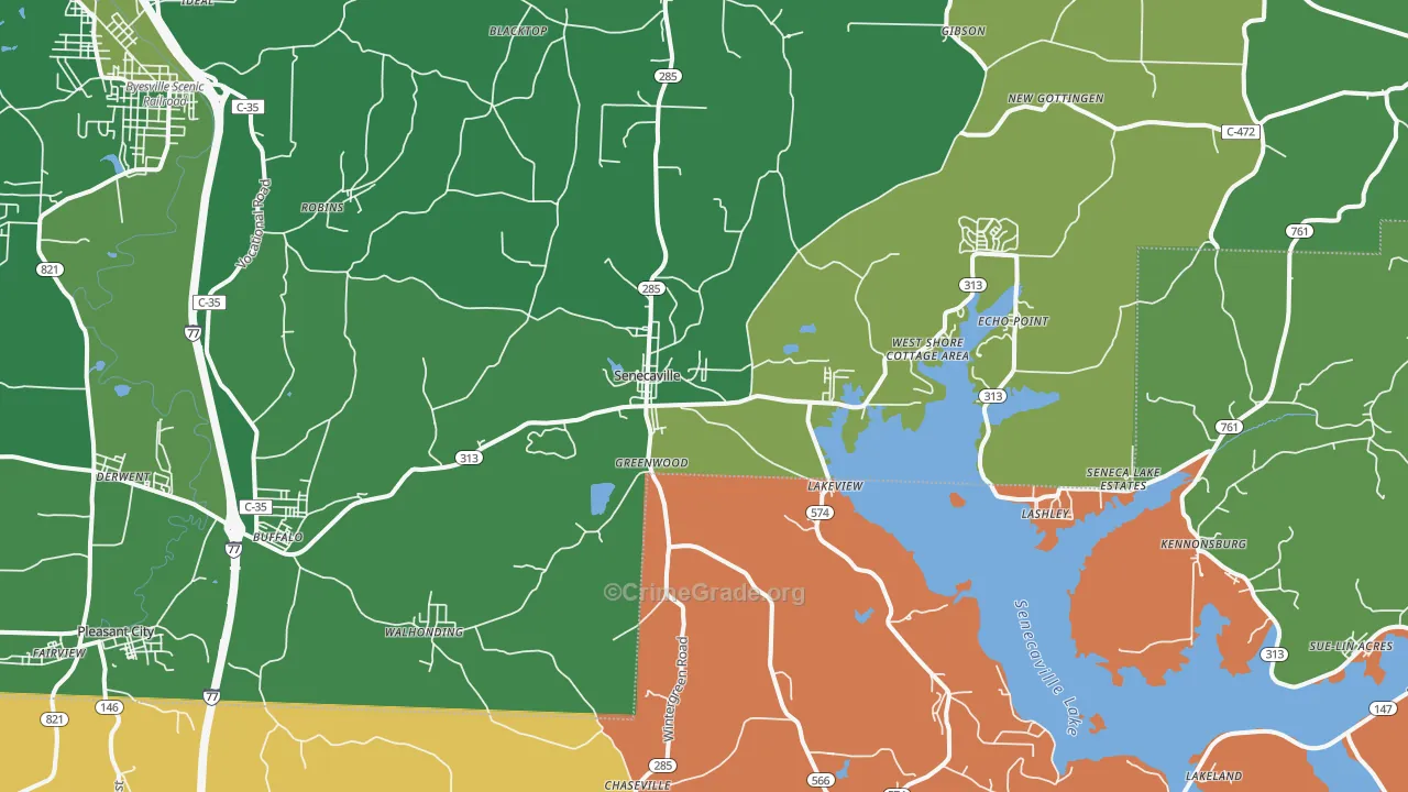 43780, OH Map of Vehicle Theft Rates