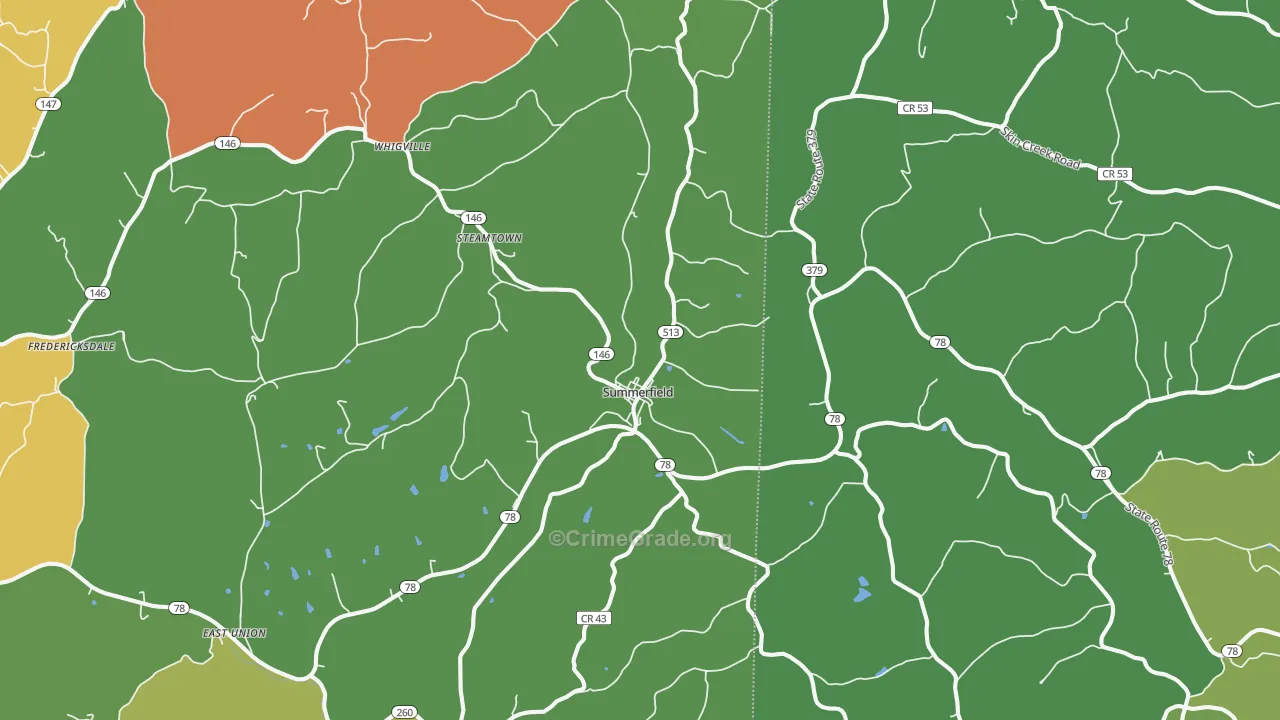 43788, OH Map of Vehicle Theft Rates