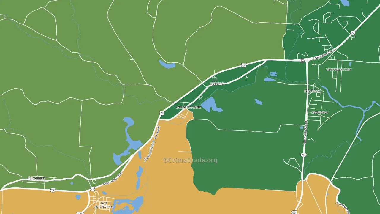 43791, OH Map of Vehicle Theft Rates