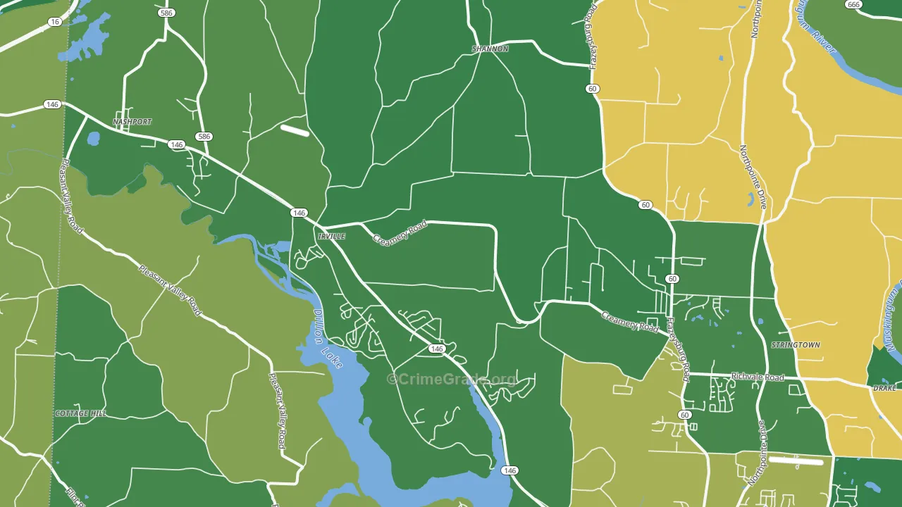 43830, OH Map of Vehicle Theft Rates