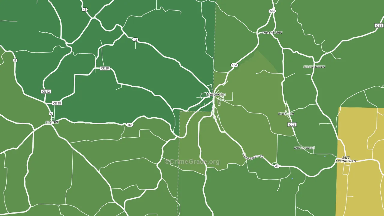 43903, OH Map of Vehicle Theft Rates