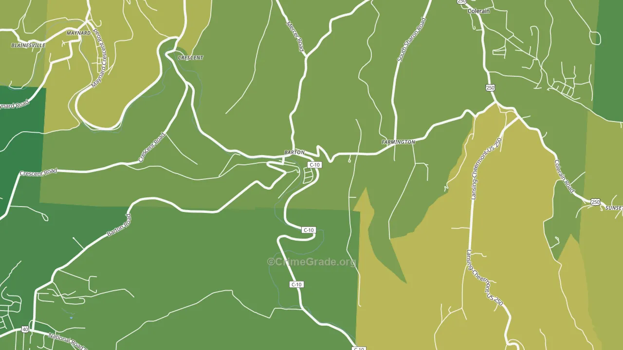 43905, OH Map of Vehicle Theft Rates
