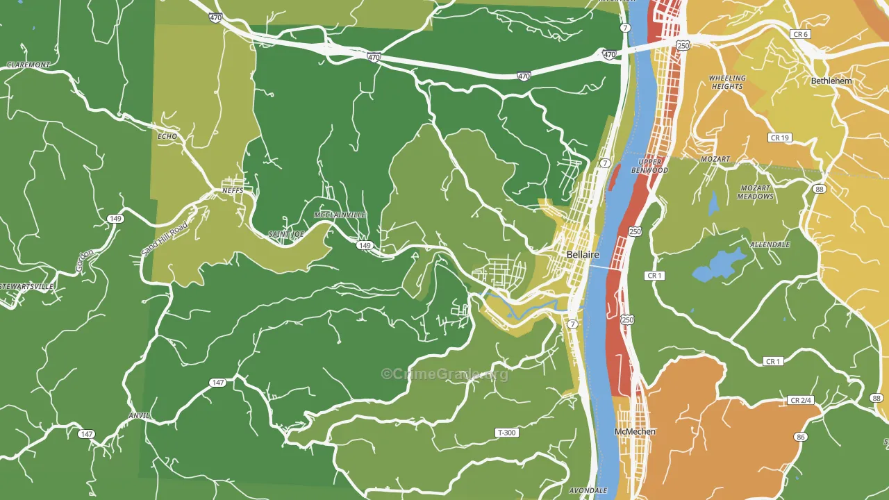 43906, OH Map of Vehicle Theft Rates