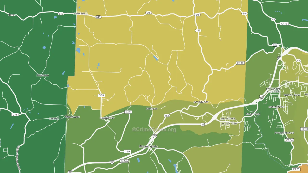 43910, OH Map of Vehicle Theft Rates