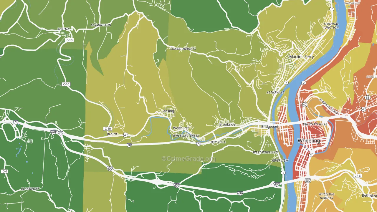 43912, OH Map of Vehicle Theft Rates