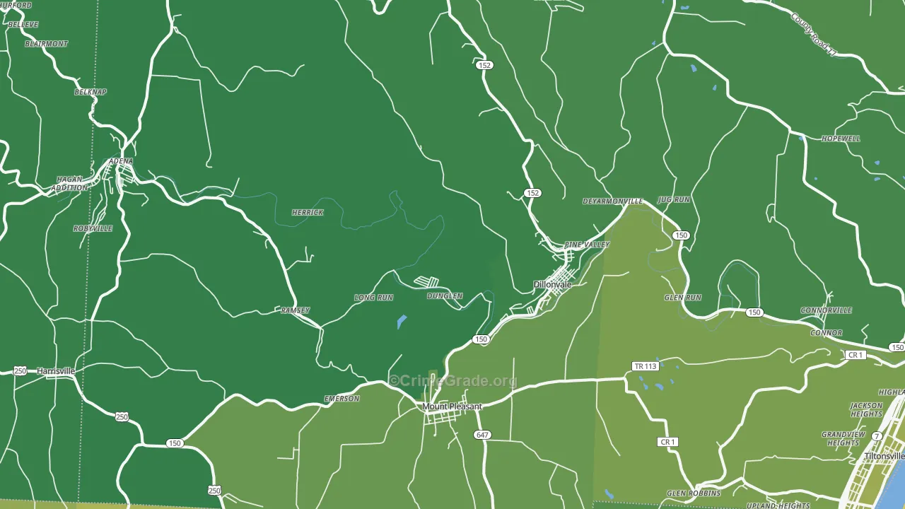 43917, OH Map of Vehicle Theft Rates