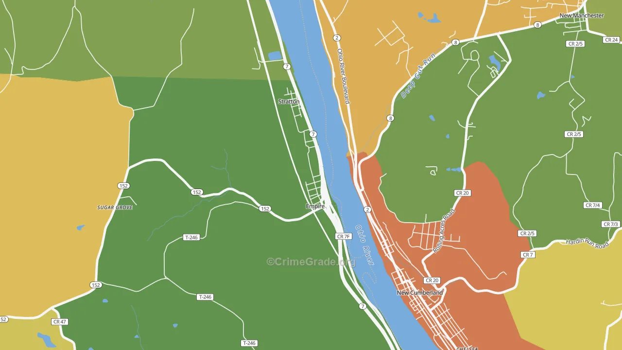 43926, OH Map of Vehicle Theft Rates
