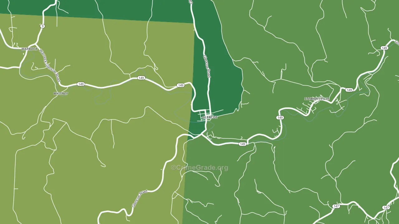 43928, OH Map of Vehicle Theft Rates