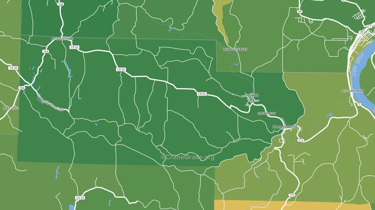 43930, OH Map of Vehicle Theft Rates