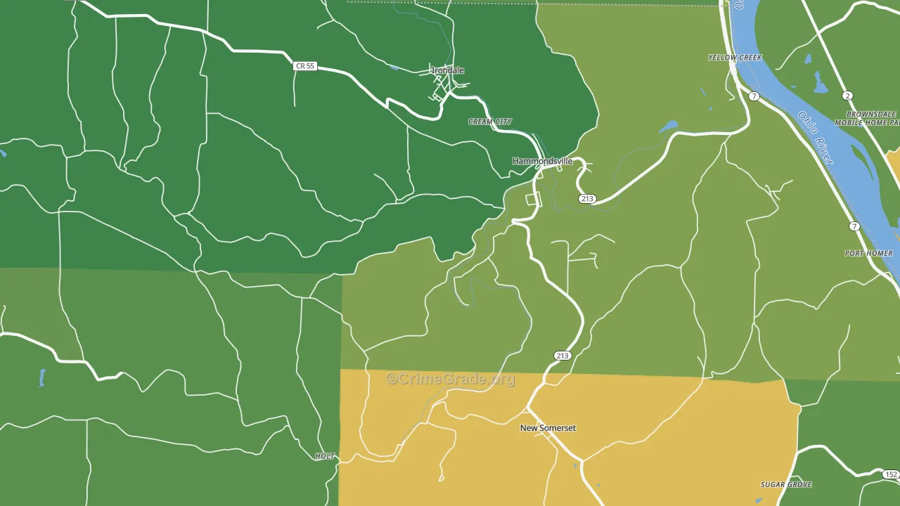 43932, OH Map of Vehicle Theft Rates