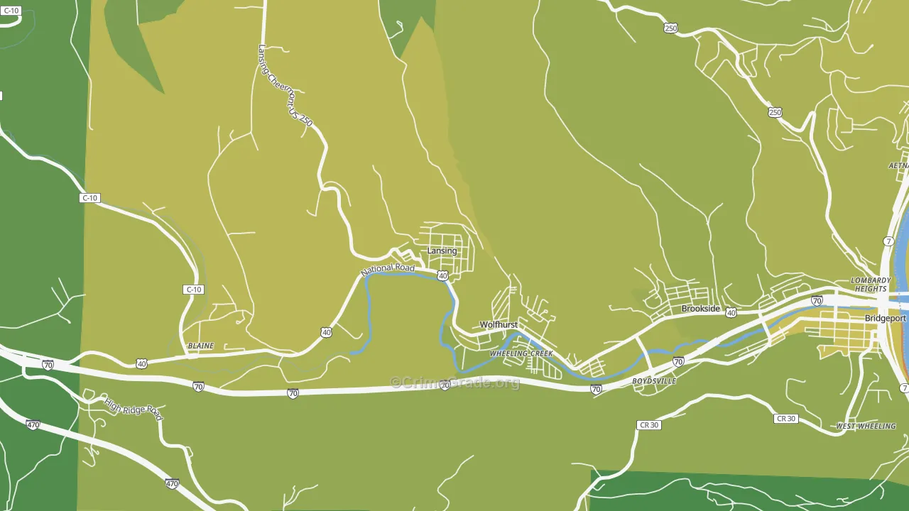 43934, OH Map of Vehicle Theft Rates