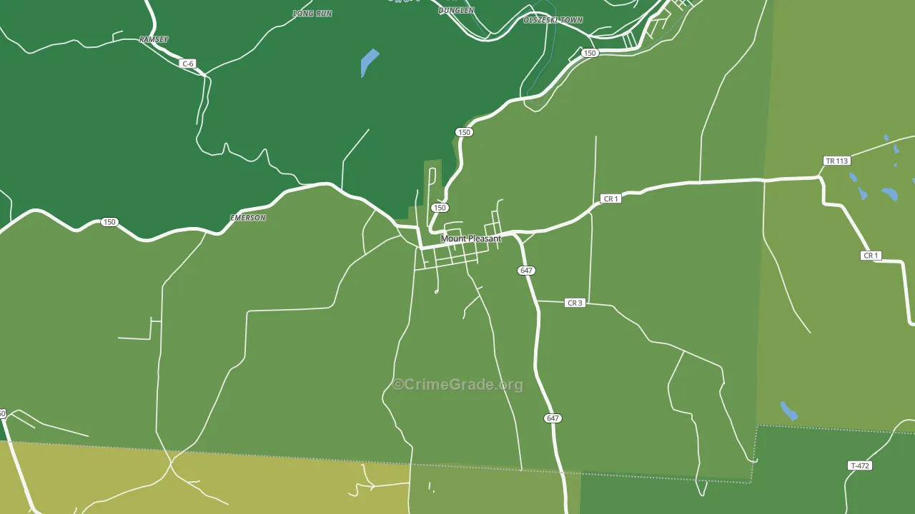 43939, OH Map of Vehicle Theft Rates