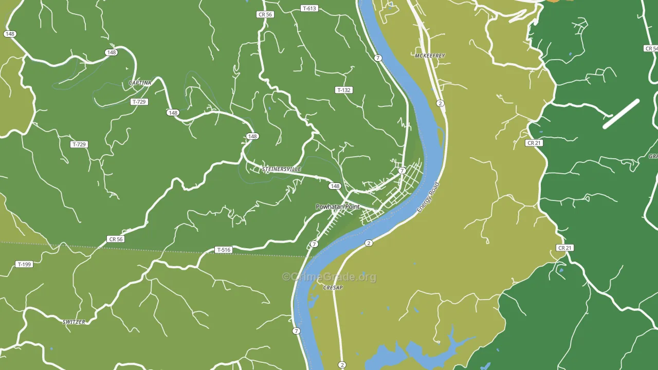 43942, OH Map of Vehicle Theft Rates