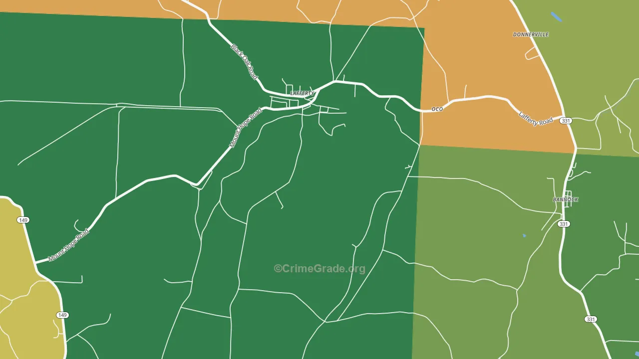 43951, OH Map of Vehicle Theft Rates