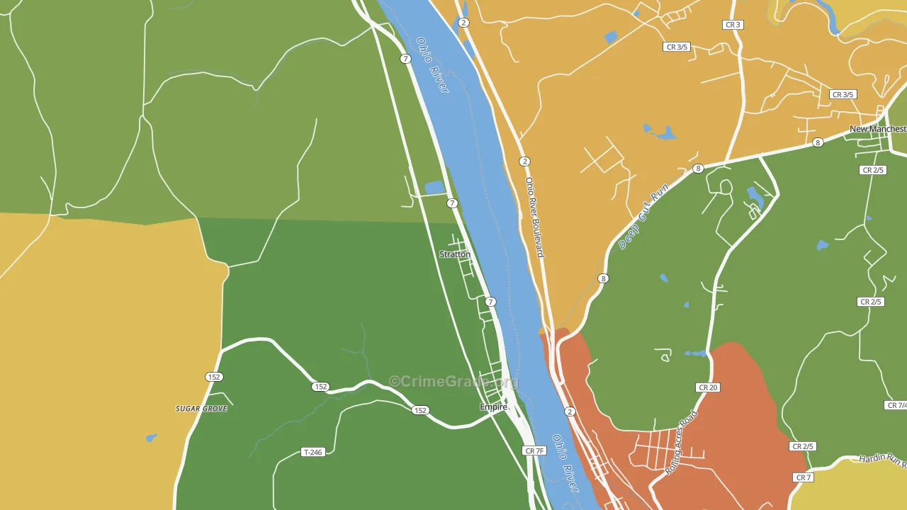 43961, OH Map of Vehicle Theft Rates