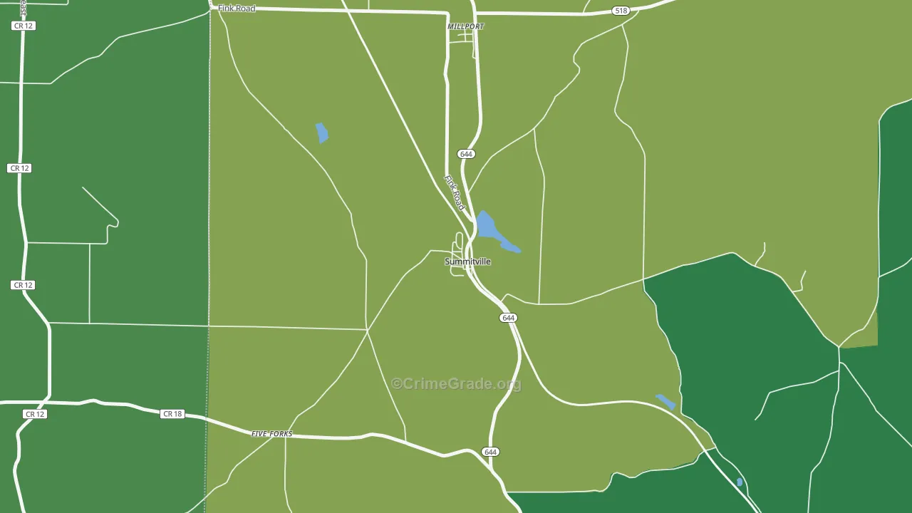 43962, OH Map of Vehicle Theft Rates