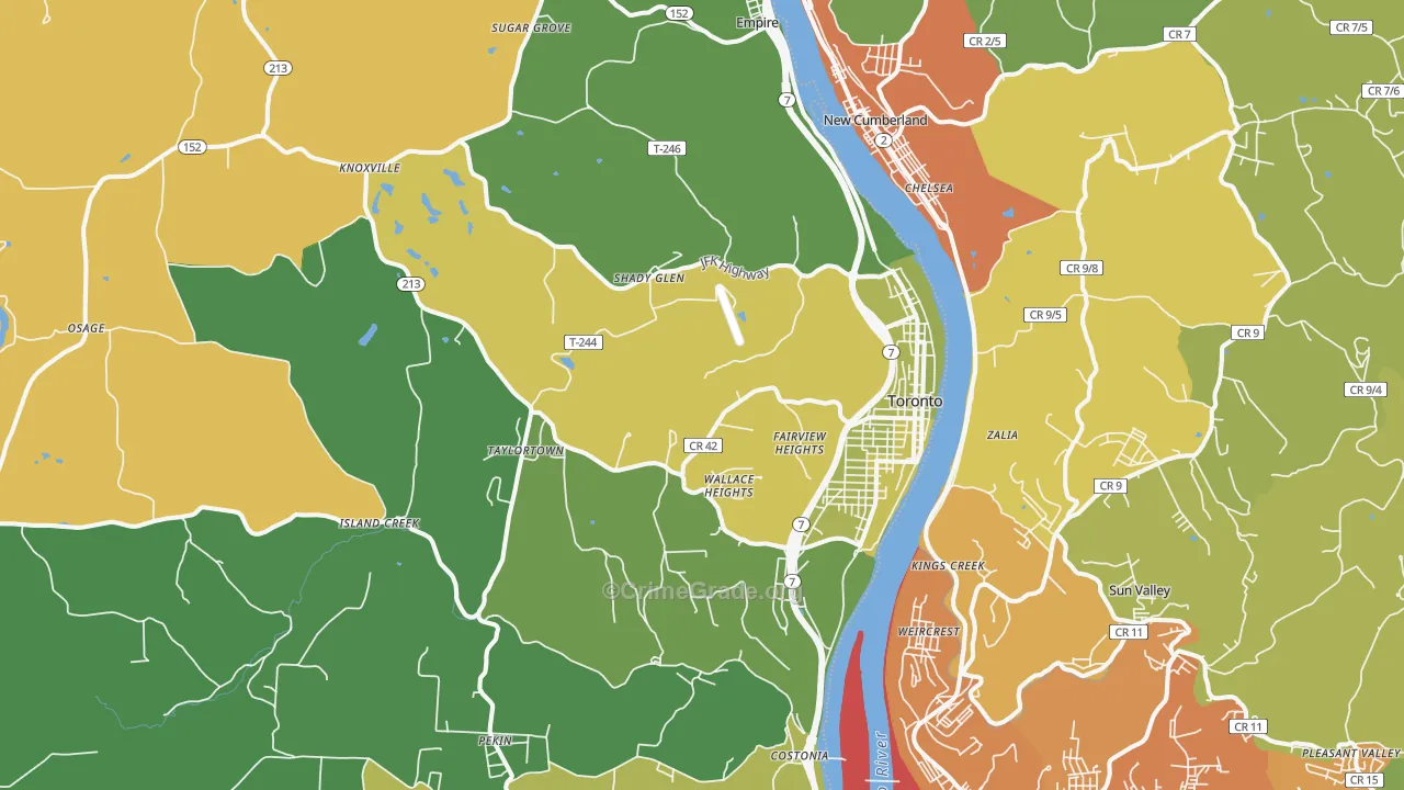 43964, OH Map of Vehicle Theft Rates