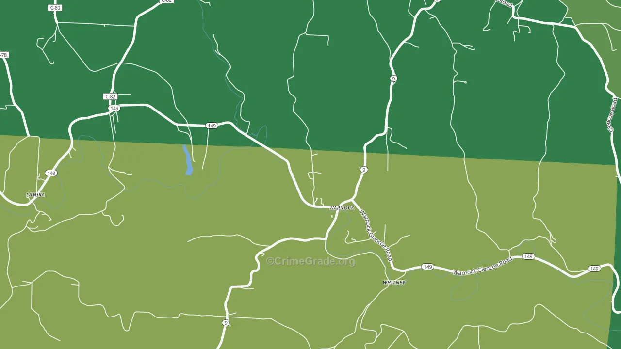 43967, OH Map of Vehicle Theft Rates