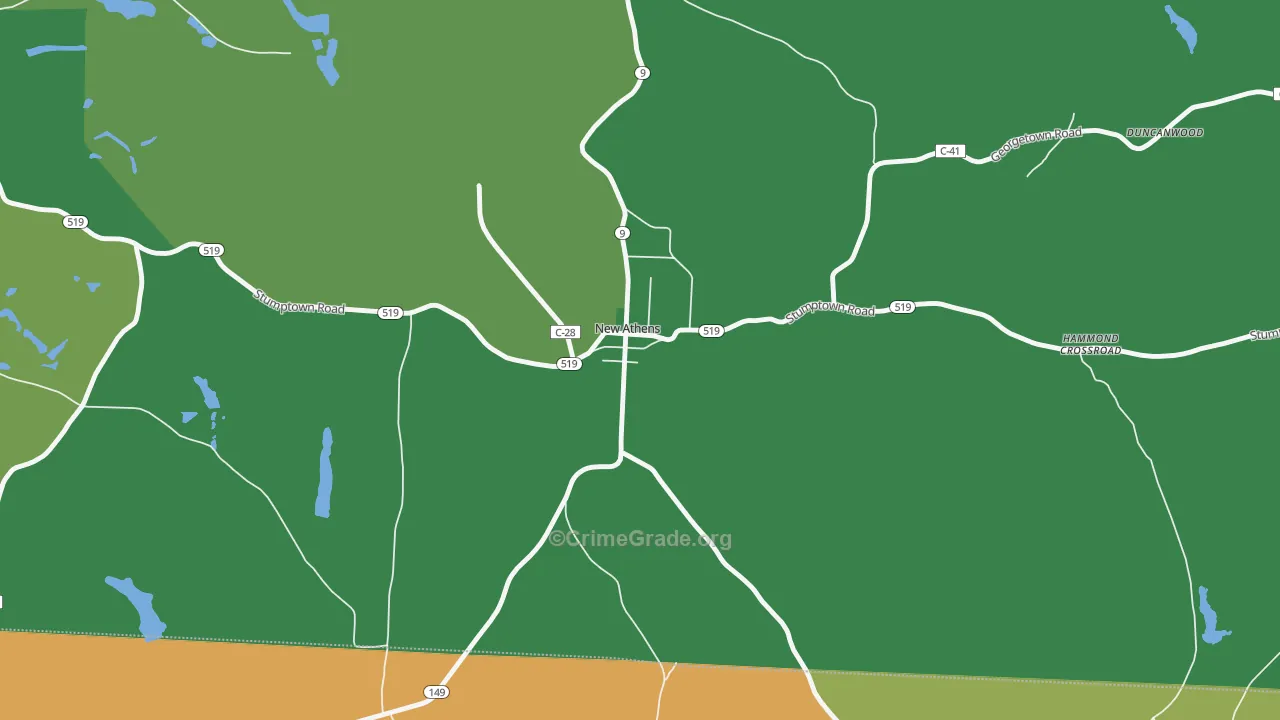 43981, OH Map of Vehicle Theft Rates