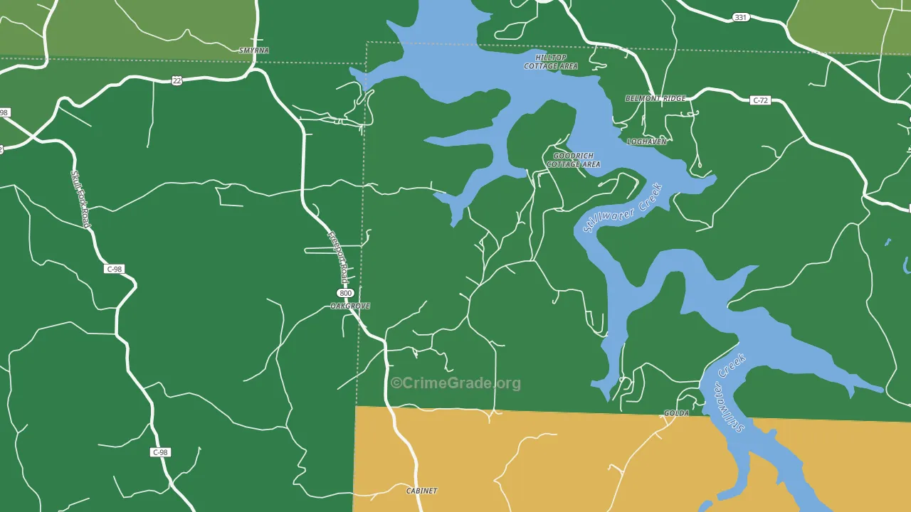 43983, OH Map of Vehicle Theft Rates