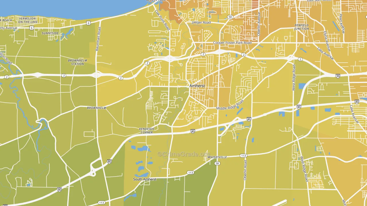44001, OH Map of Vehicle Theft Rates