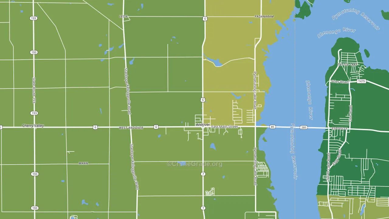 44003, OH Map of Vehicle Theft Rates