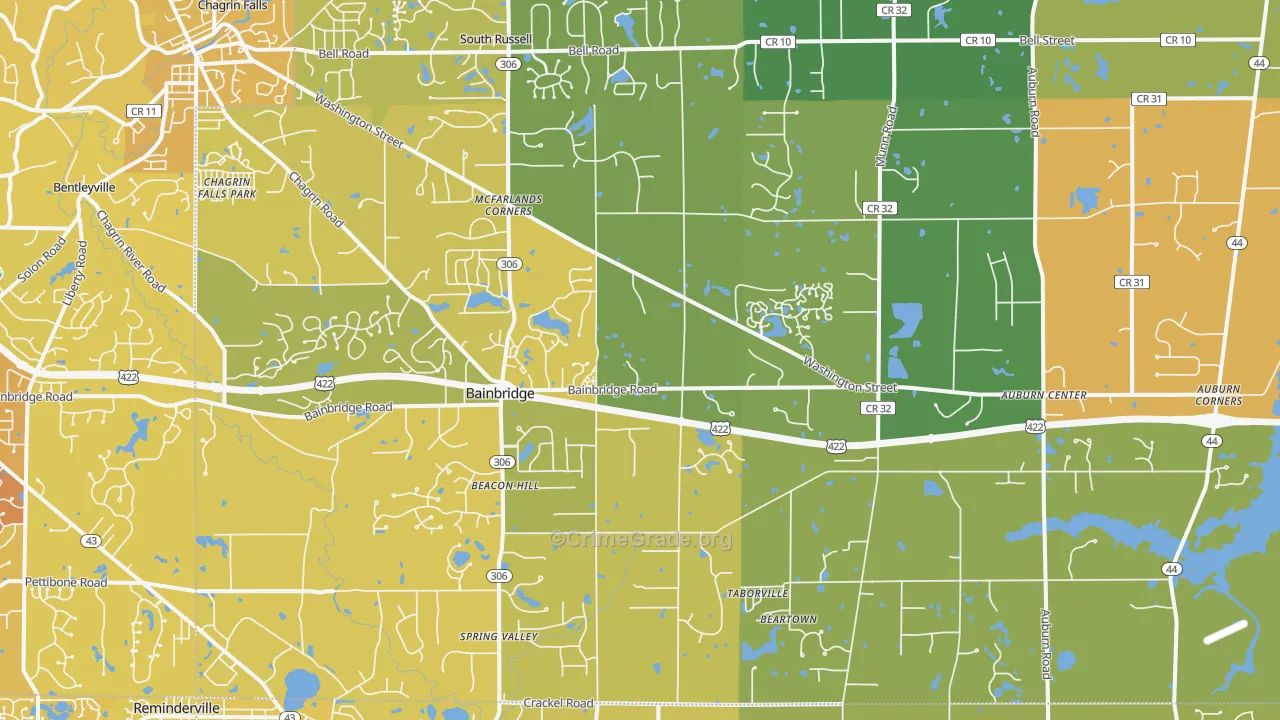 44023, OH Map of Vehicle Theft Rates