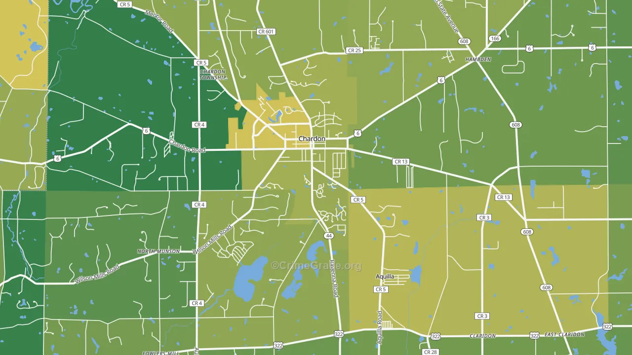 44024, OH Map of Vehicle Theft Rates
