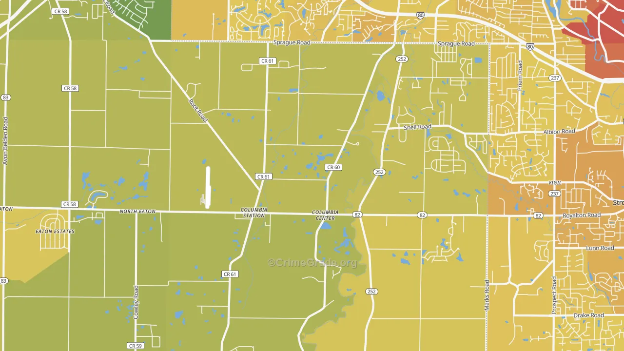 44028, OH Map of Vehicle Theft Rates