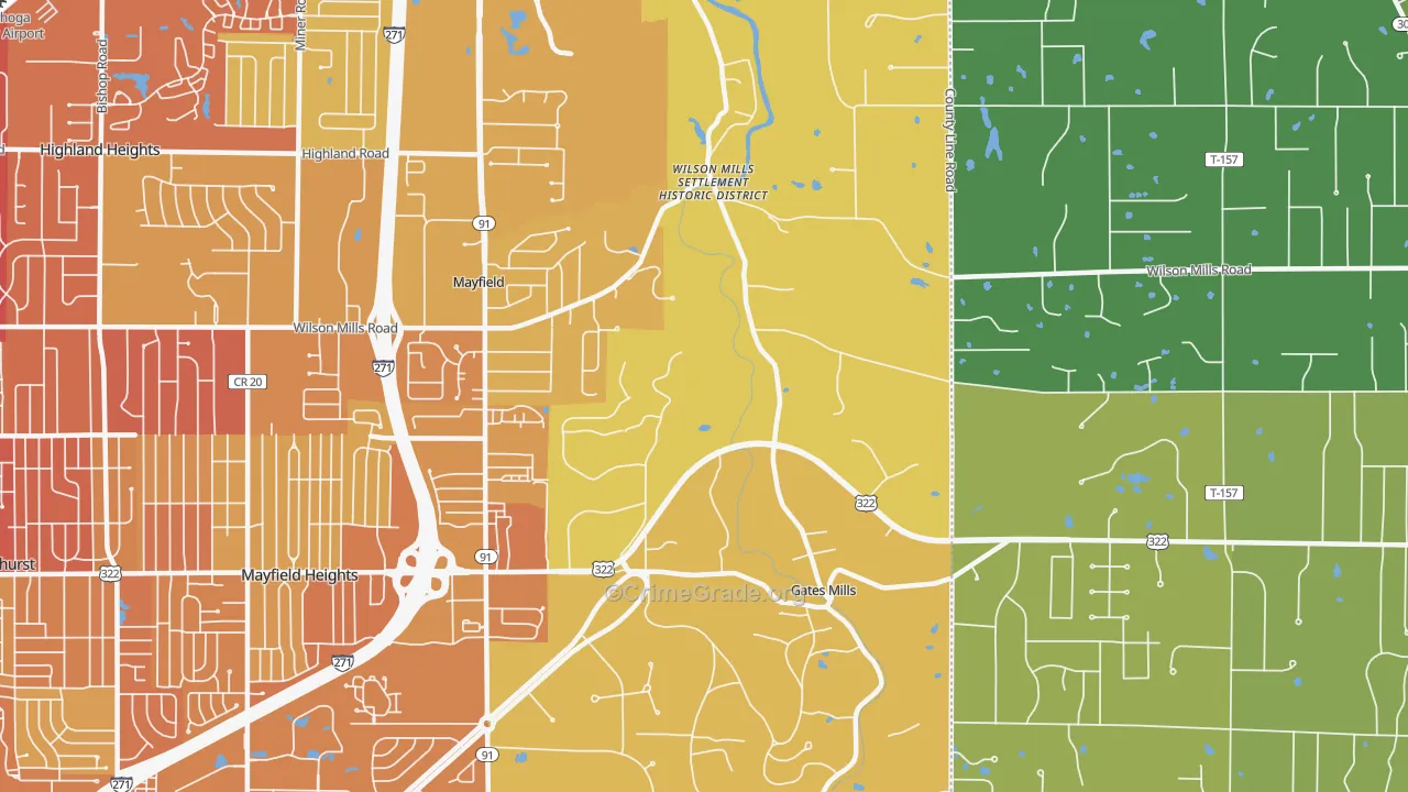 44040, OH Map of Vehicle Theft Rates