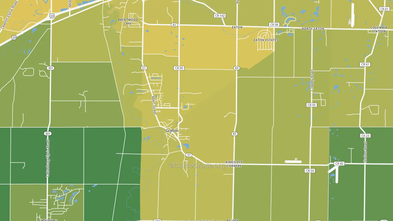 44044, OH Map of Vehicle Theft Rates